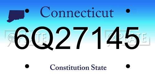 6Q27145 Connecticut License Plate