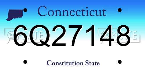 6Q27148 Connecticut License Plate