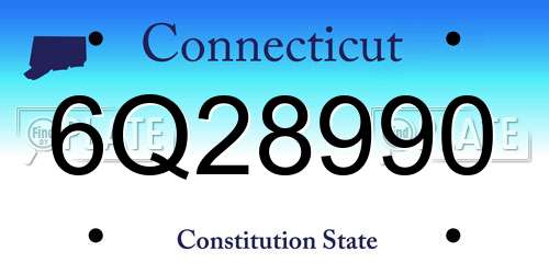 6Q28990 Connecticut License Plate
