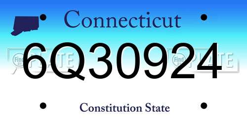 6Q30924 Connecticut License Plate