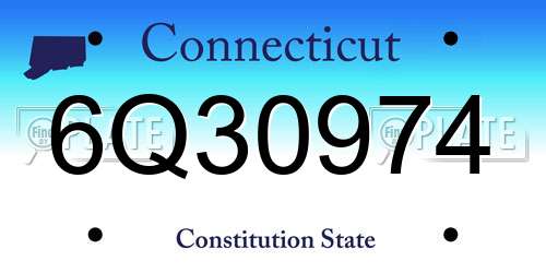 6Q30974 Connecticut License Plate