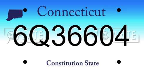 6Q36604 Connecticut License Plate