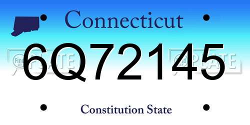 6Q72145 Connecticut License Plate