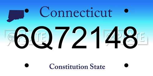 6Q72148 Connecticut License Plate