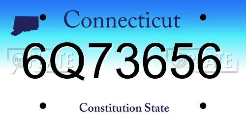 6Q73656 Connecticut License Plate