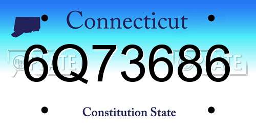 6Q73686 Connecticut License Plate