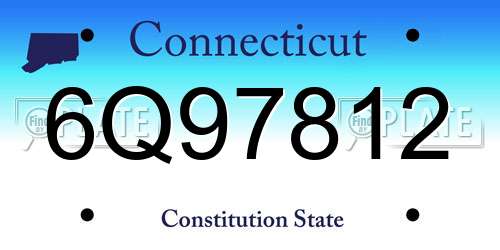 6Q97812 Connecticut License Plate