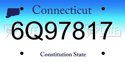6Q97817 Connecticut License Plate