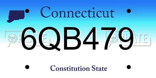 6QB479 Connecticut License Plate