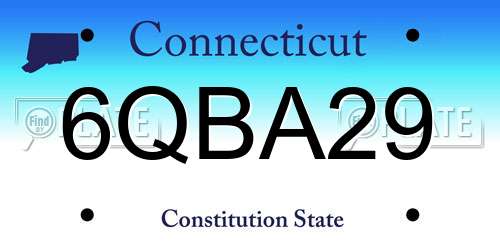 6QBA29 Connecticut License Plate