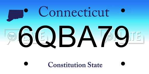 6QBA79 Connecticut License Plate