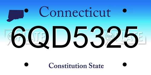6QD5325 Connecticut License Plate