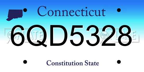 6QD5328 Connecticut License Plate