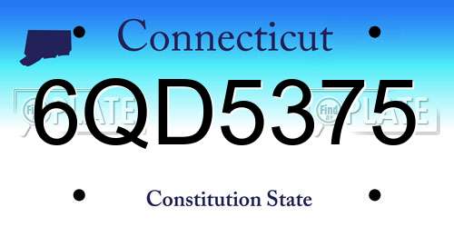 6QD5375 Connecticut License Plate