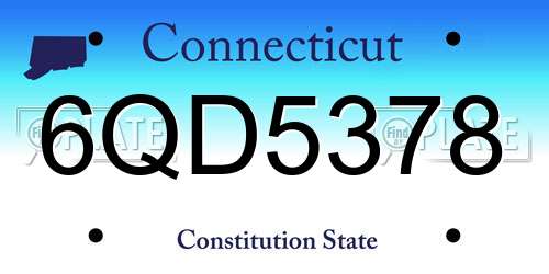 6QD5378 Connecticut License Plate