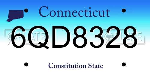 6QD8328 Connecticut License Plate