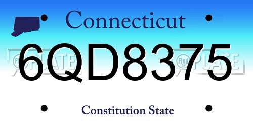 6QD8375 Connecticut License Plate