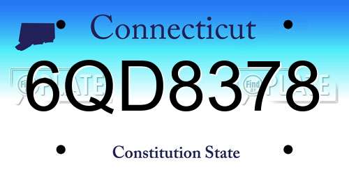 6QD8378 Connecticut License Plate