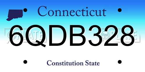 6QDB328 Connecticut License Plate