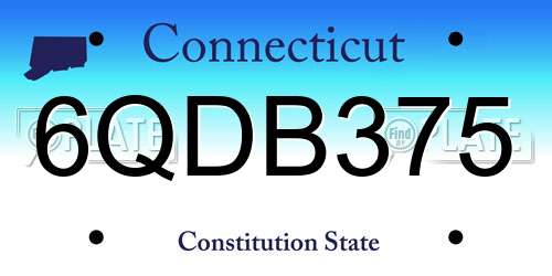 6QDB375 Connecticut License Plate