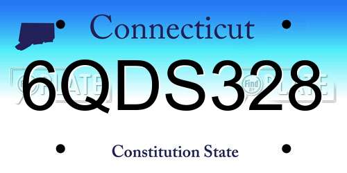 6QDS328 Connecticut License Plate