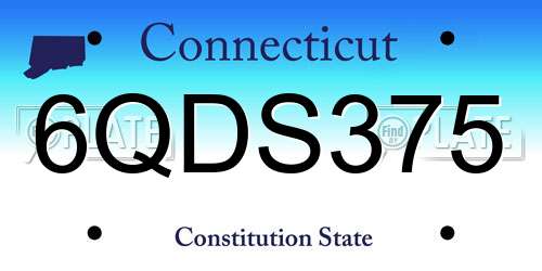 6QDS375 Connecticut License Plate