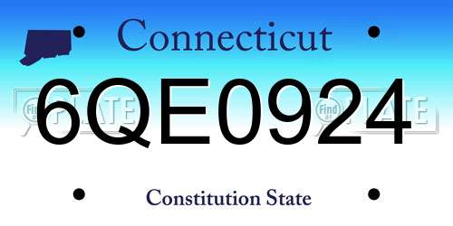6QE0924 Connecticut License Plate