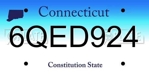 6QED924 Connecticut License Plate