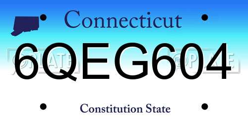 6QEG604 Connecticut License Plate