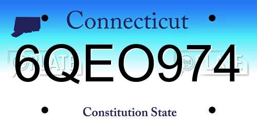 6QEO974 Connecticut License Plate