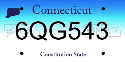 6QG543 Connecticut License Plate