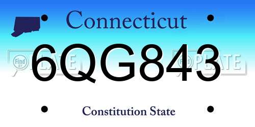 6QG843 Connecticut License Plate