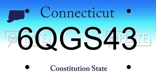 6QGS43 Connecticut License Plate