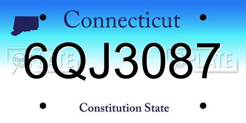 6QJ3087 Connecticut License Plate
