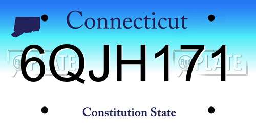 6QJH171 Connecticut License Plate