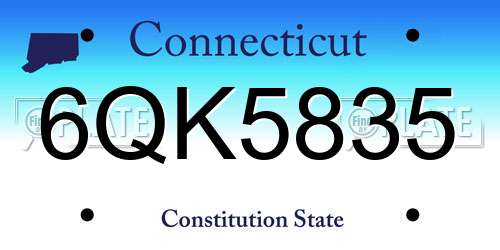 6QK5835 Connecticut License Plate