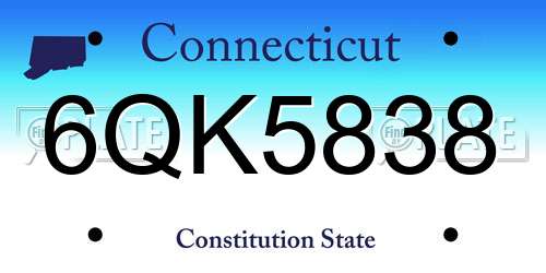 6QK5838 Connecticut License Plate