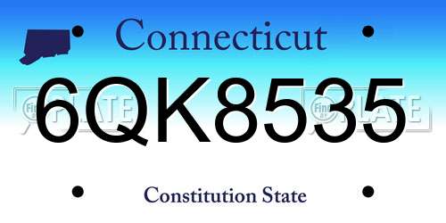 6QK8535 Connecticut License Plate