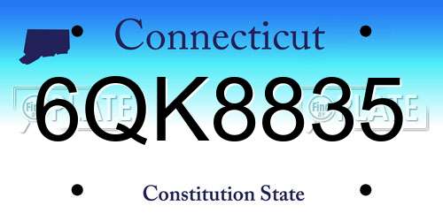 6QK8835 Connecticut License Plate