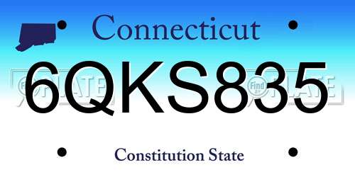 6QKS835 Connecticut License Plate