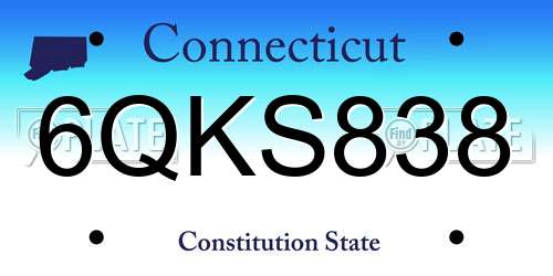 6QKS838 Connecticut License Plate