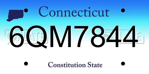 6QM7844 Connecticut License Plate