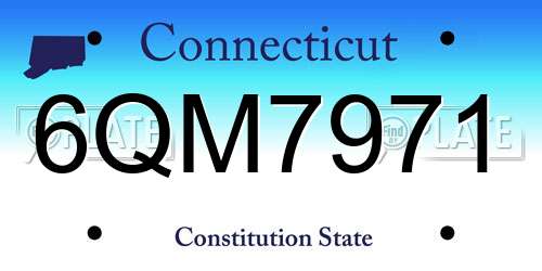 6QM7971 Connecticut License Plate