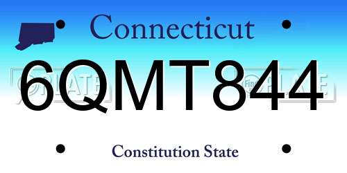 6QMT844 Connecticut License Plate