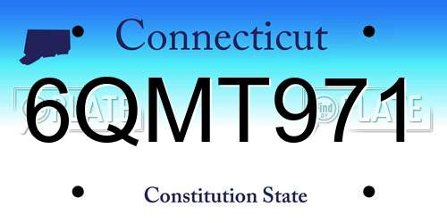 6QMT971 Connecticut License Plate