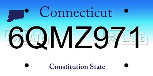 6QMZ971 Connecticut License Plate