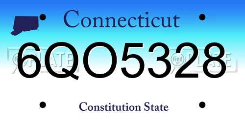 6QO5328 Connecticut License Plate