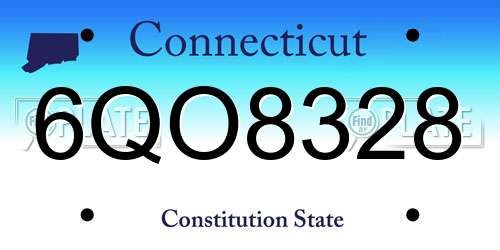 6QO8328 Connecticut License Plate