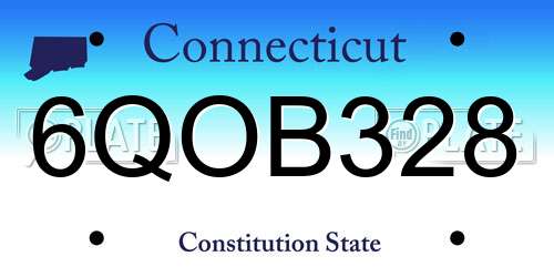 6QOB328 Connecticut License Plate