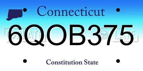 6QOB375 Connecticut License Plate